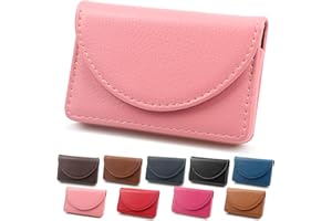 GOWALL Business Card Holder, Minimalist Business Card Case, PU Leather Business Card Holder Case for Women/Men, Slim Business Card Holders With Magnetic Shut, Quick Access Cards（Multi Color Optional）