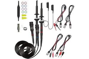 Universal Oscilloscope Probe with Accessories Kit 100MHz Oscilloscope Clip Probes with BNC to Test Lead Kit (Black)