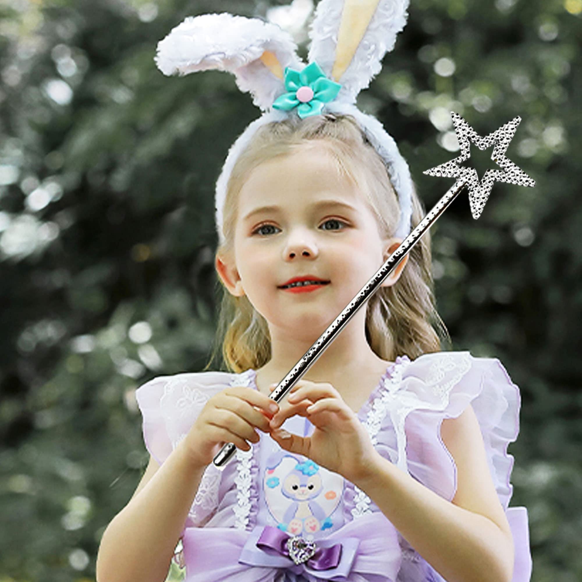KOMIDK 13 Inches Fairy Wand Star Wand Princess Angel Wands for Birthday Party Wedding Christmas Cosplay