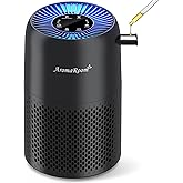 Air Purifiers for Home Bedroom, AromaRoom H13 HEPA Air Purifier Filter for Allergies, Pollen, Smoke, Dusts, Pets Dander, Odor, Hair, 22dB Quiet Air Cleaner for Room, Office, Dorm, AP100-B (Black)