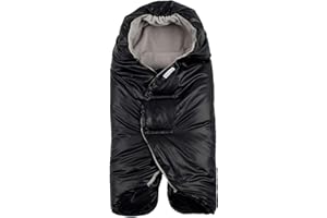 7 A.M. 7AM Enfant Baby Car Seat - Nido Quilted Baby carier Cover, Hooded Soft Plush Lining, Stroller | (Black Quilted, Large 6-18M)