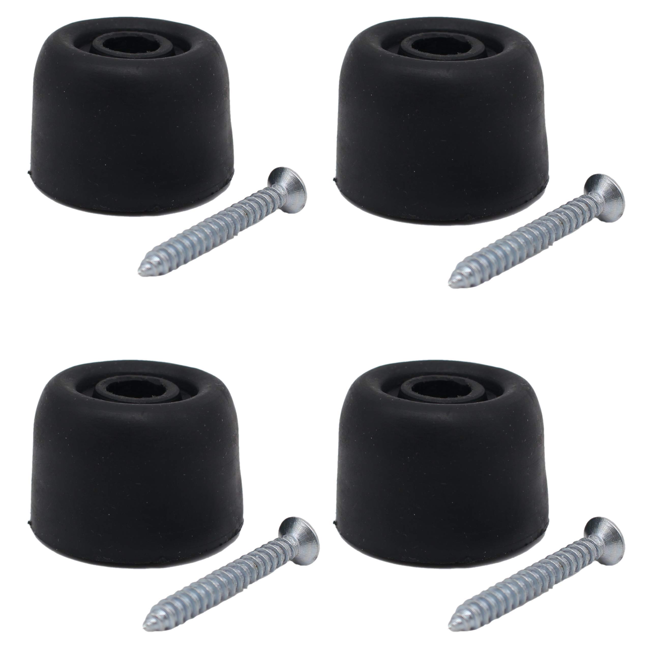 Rubber Door Stop Black Pack of 4
