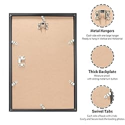 Annecy 8x12 Picture Frame Black（2 Pack）, 8 x 12