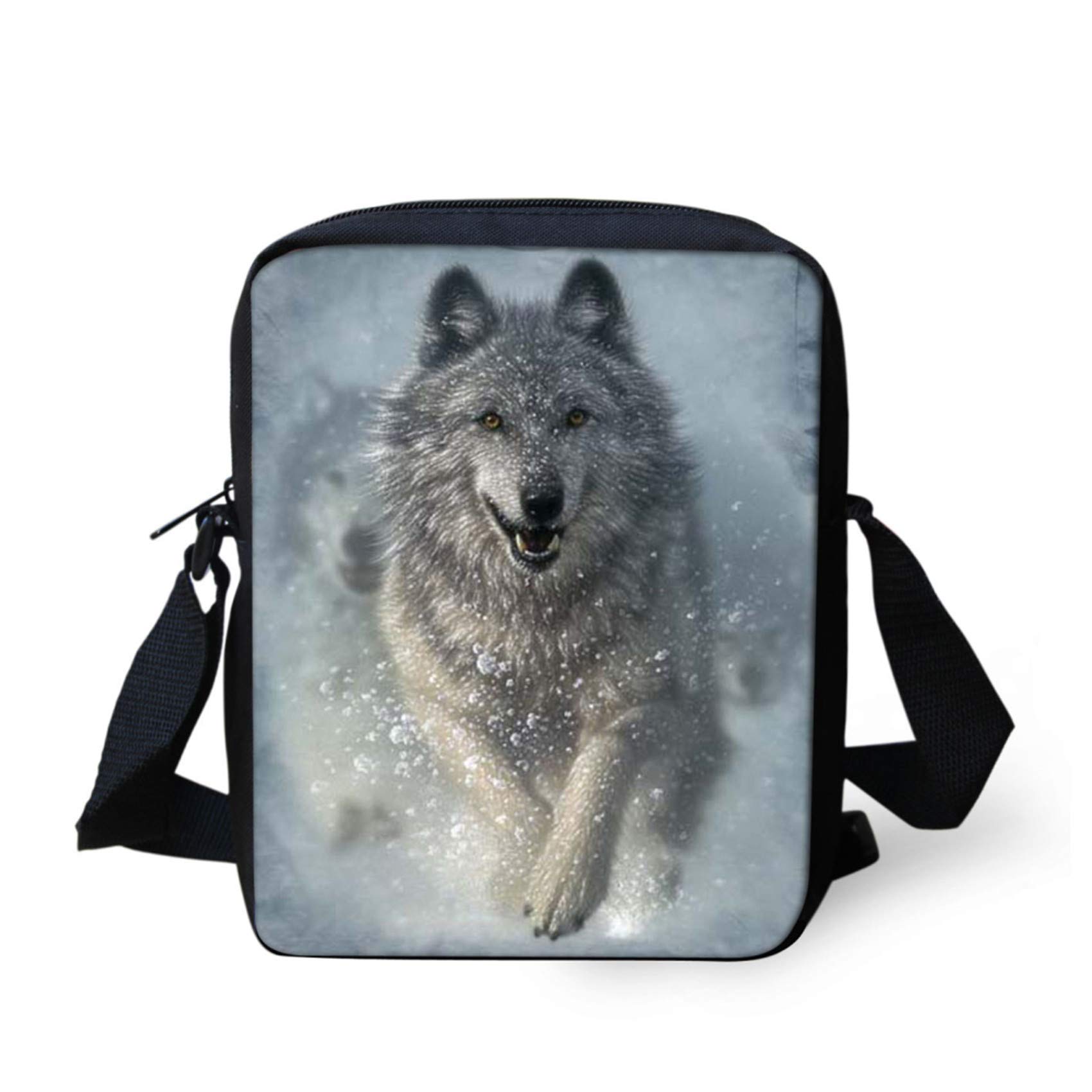 HUGS IDEA Wolf Small Sling Shoulder Bag Handbag Mini Crossbody Bags Cellphone Purse Wallet