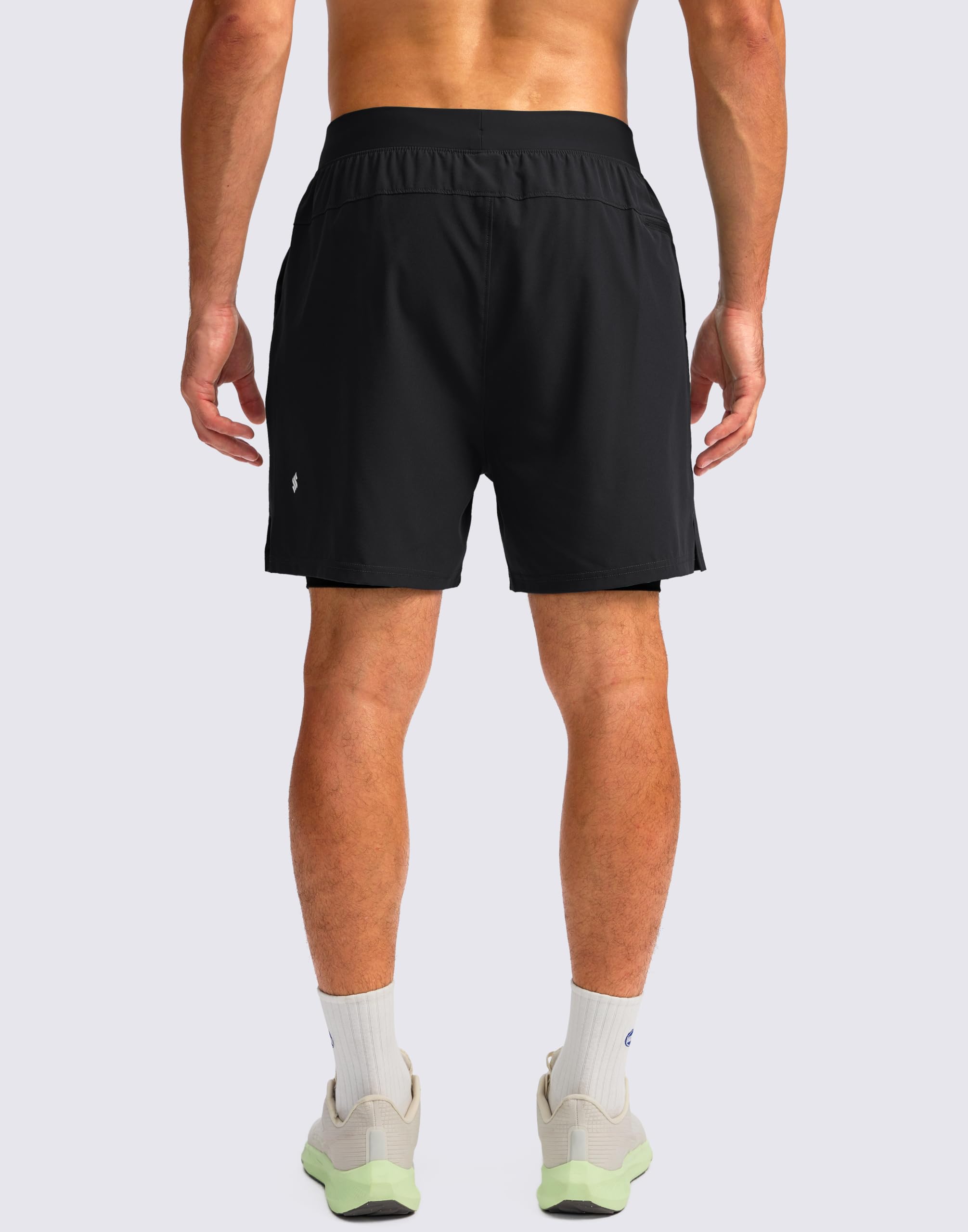 Soothfeel Men's 2 in 1 Running Shorts with 4 Pockets 5 Inch Quick Dry Gym Active Workout Athletic Shorts for Men with Liner