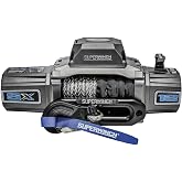 Superwinch 1712201 SX12SR 12V DC Winch 12,000lb (5,443kg) | Single Line Pull with Hawse Fairlead 3/8" x 85' Synthetic Rope Corded Handheld and Wireless Remote