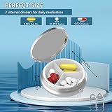 Hion Pill Box 3 Compartment Metal Case with Lid Mirror Portable Organizer view 5
