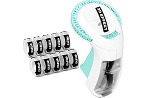 EazeID Embossed Label Maker Machine with Tapes, Retro Embossing Label Maker Manual, 3D Vintage Embosser Labeler with 10 Rolls 3/8 Inch Embossed Label Tapes for Home, DIY Scrapbooking Crafting
