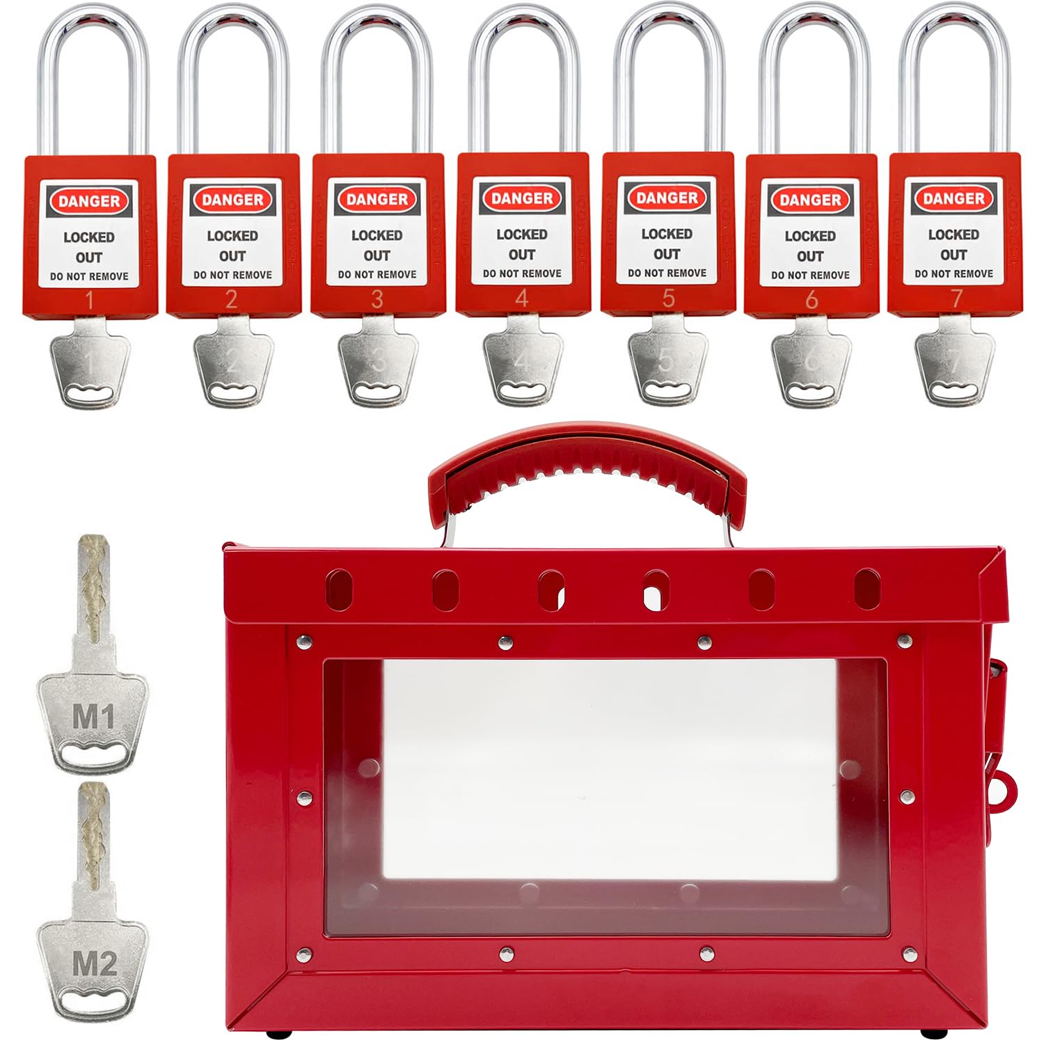 Mua SAFBY Lockout Tagout Box Kit Portable Safety Group Padlock Box with ...