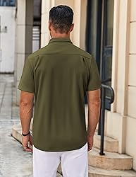 COOFANDY Mens Button Down Short Sleeve Shirt Short
