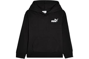 PUMA Girls' Essential Basics Logo Pullover Hoodie, Fleece Sweatshirt, Large Front Pocket