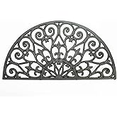Sungmor Heavy Duty Cast Iron Doormat - Vintage & Beautiful Vine Design, 28 INCH Large Semicircle Front Door Mat - Non-Slip Outside Mat Shoe Scraper - Decorative Entrance Mats