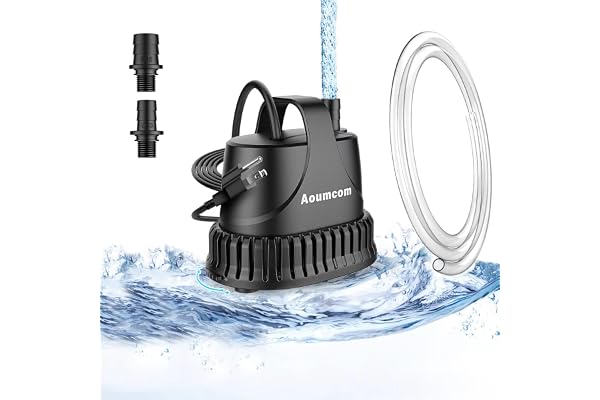Aoumcom 200GPH Submersible Water Pump, 10W Water Fountain Pump, Aquarium Pump, 750L/H Water Pump with 7ft Power Cord for Gard
