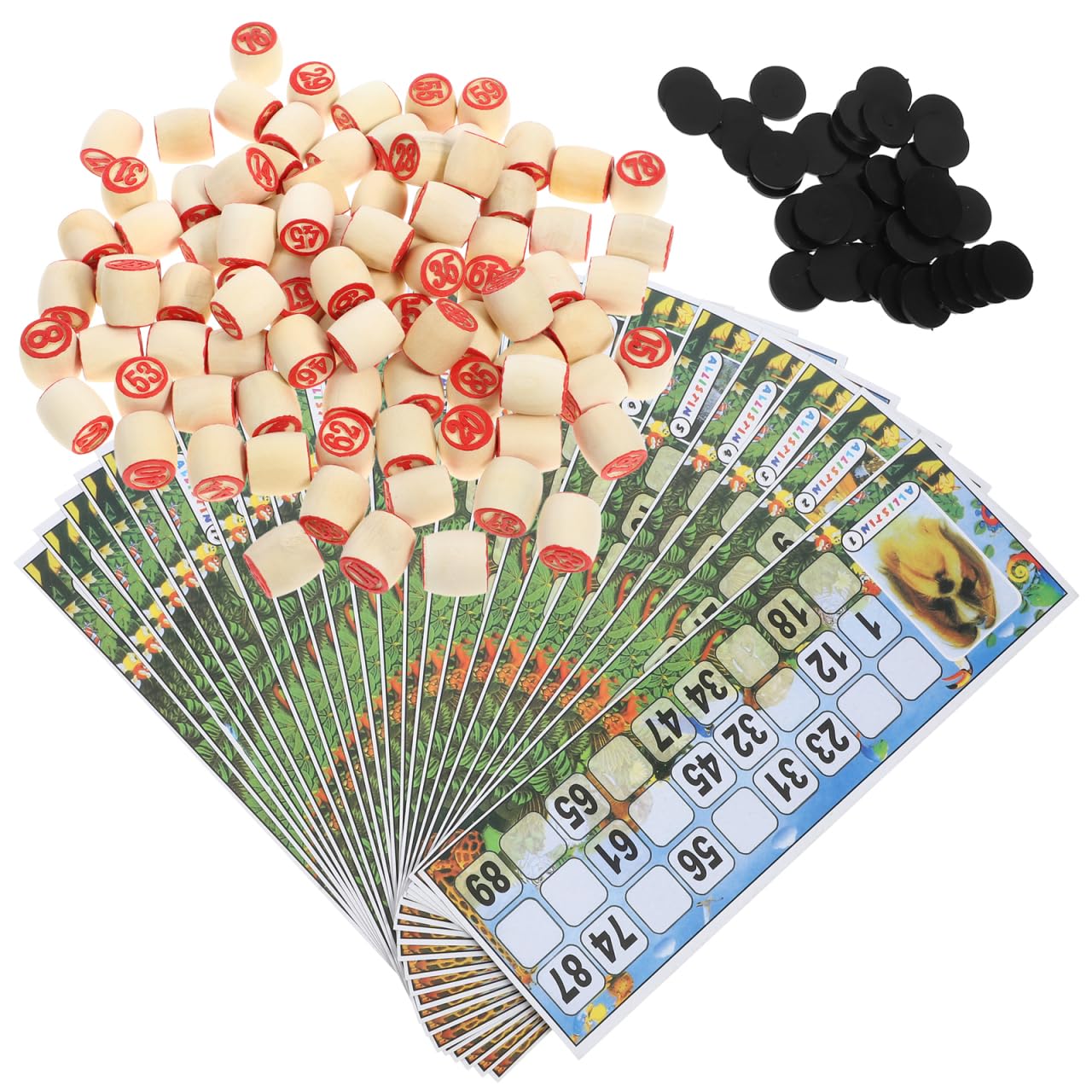 UPKOCH 1 Set Russian Lotto Board Game - Wooden Russian Bingo Game with Barrels, Cards, and Chips - Fun Family Party for Adults and Kids, 21.6x7.2cm