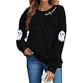 HEBBE Spooky Season Sweatshirts Halloween Ghost Sweatshirt Women - Halloween Graphic Crewneck Tops Casual Sweater