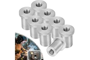OywhC Weld-On Nut,3/8"-16 Thread Long Threaded Stepped Female Weld Nut Steel Chassis Mount Tab Pack of 8