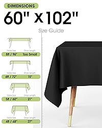 Pureegg Durable Table Cloth 60" x 102" - Reusable