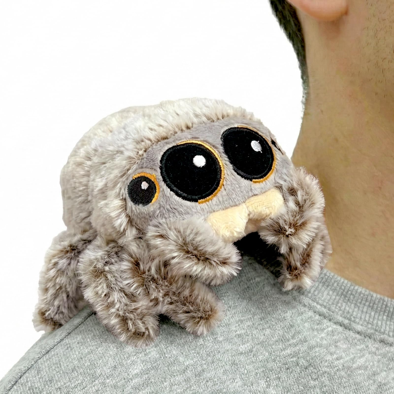 Spider Plush Shoulder Magnet, 4.33 In Cute and Soft Lucas Halloween Simulation Animals Plush Toy, Magnet Spider Shoulder Accessory, Gift for Teens, Dress Up Cosplay