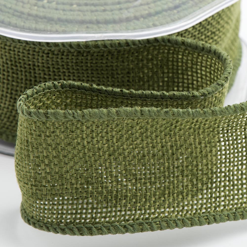 Country Hessian Wired Edge 38mm x 10M - Moss Green โ image 1