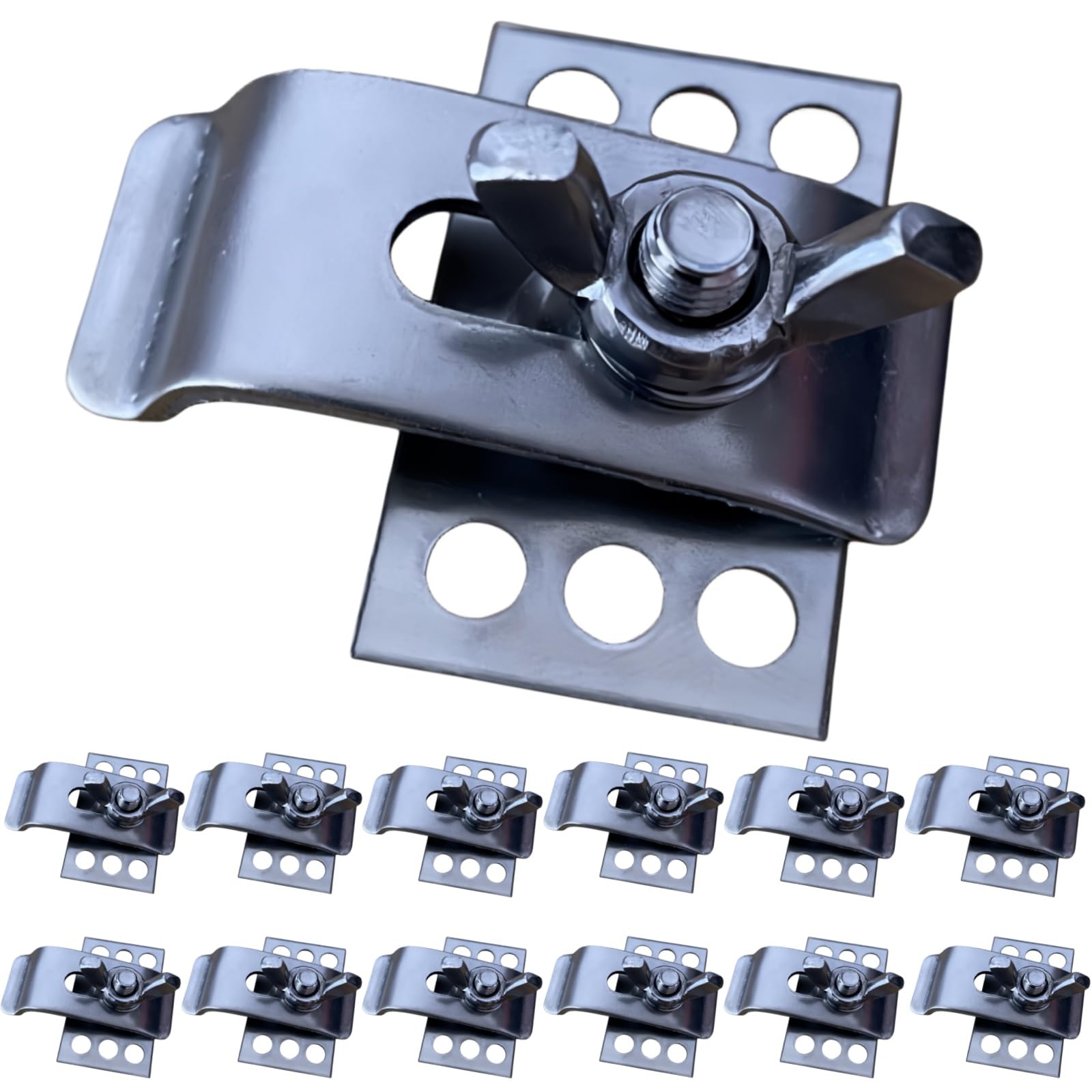 Photo 1 of (Package Of 12) SUS 304 Stainless Undermount Sink Bracket Clip. Universal Heavy Duty Epoxy Undermounting Sink Wash/wash Basin Support Clamps