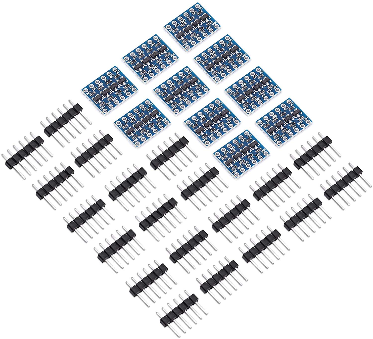 ARCELI 10pcs 4-Channel I2C Logic Level Converter Module, Bi-Directional 3.3V to 5V Shifter, Terminal Block