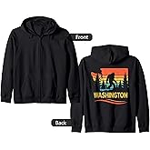 Washington with a Bigfoot or Sasquatch Zip Hoodie
