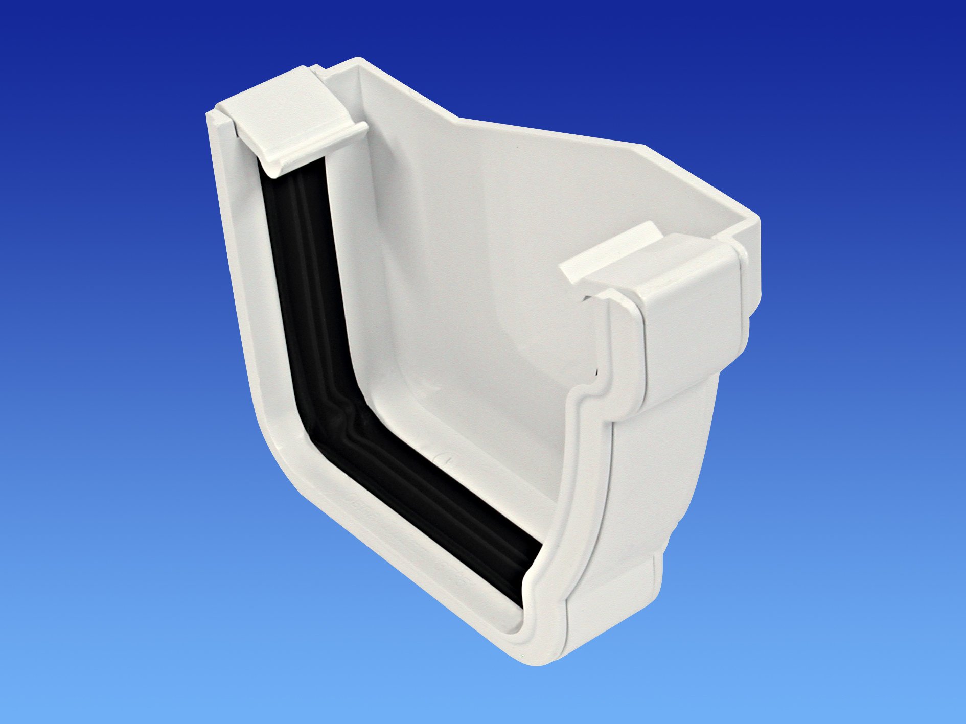 OSMA White 111mm Gutter External Stopend Right Hand for Stormline Ogee Gutter System 8T851W