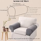 ESRISE Armrest Chair Covers Set of 2 Sand Stretch Spandex Polyester view 3