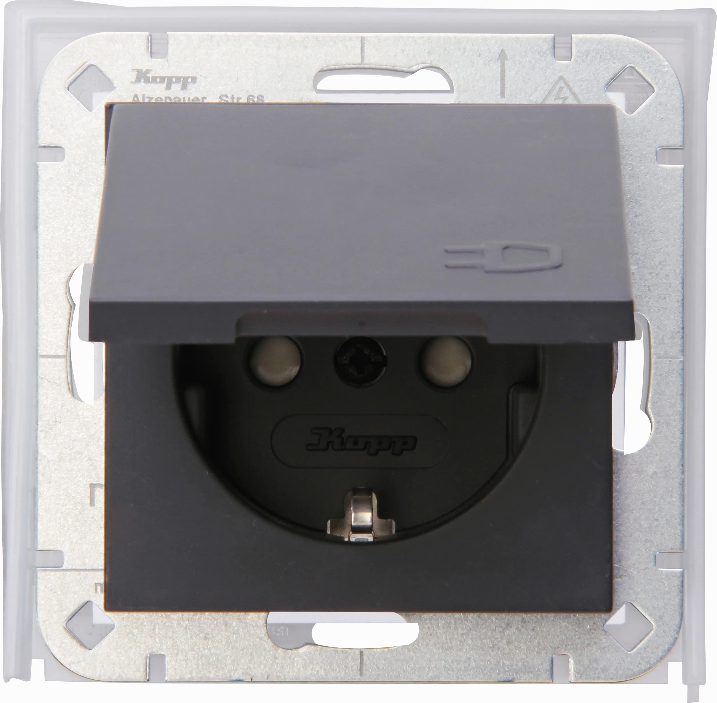 Kopp 954015008 Flush-Mounted Wet Room Protective Contact Socket
