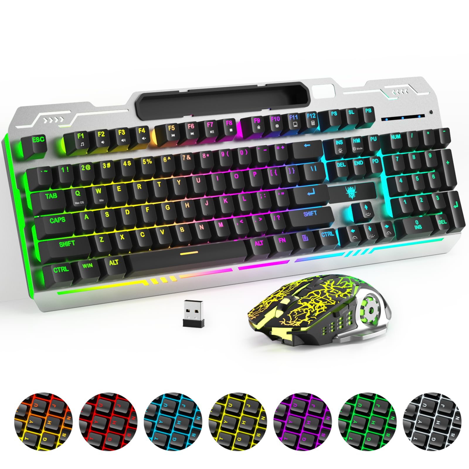 Photo 1 of ***MISSING PARTS***
XISOGUU Wireless Gaming Keyboard and Mouse Combo, RGB Backlit Rechargeable 2000 mAh Battery, Mechanical Feel Anti-ghosting Keyboard + 6D 4800DPI Mice for PC Gamer