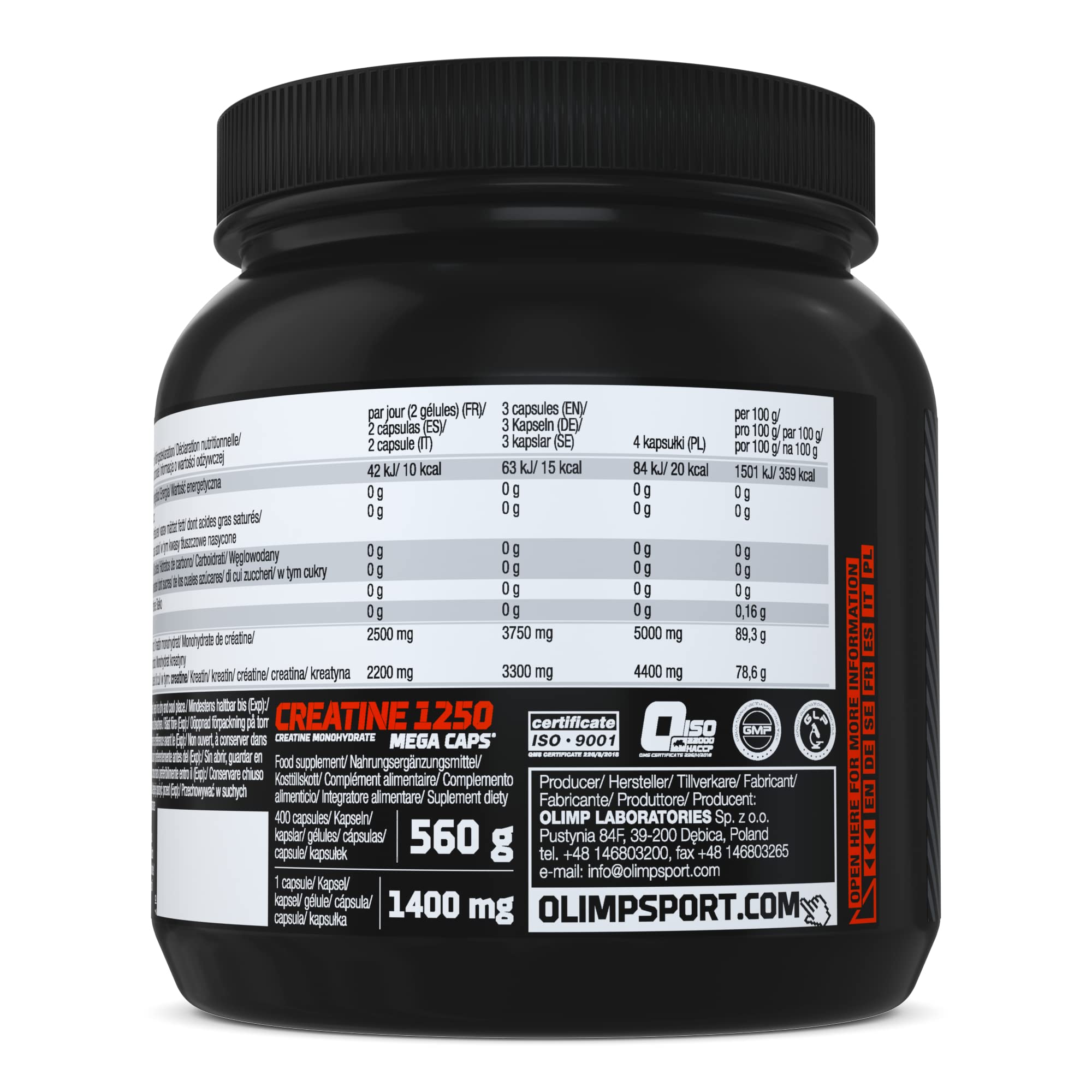 Olimp Creatine 1250 Mega Caps - 400 Kapseln 3