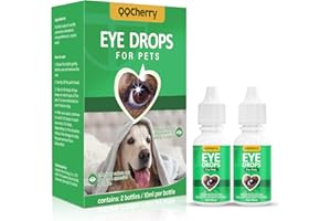 QQCherry Cataract Drops for Dogs, Dog Eye Drops, Effective Dog Eye Infection Treatment Dog Eye Cleaner Cataract Eye Drops, Improve Vision Clarity, Relieve Red Eyes & Allergy Symptoms(2 x 10 mL)
