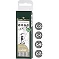 Faber-Castell Ecco Pigment Fibre Tip Pen Wallet, 4 Black Pens (0.2, 0.4, 0.6 & 0.8mm)