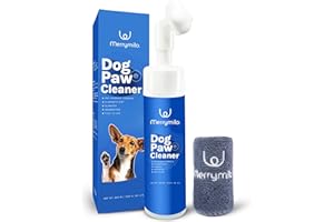 Dog Paw Cleaner waterless Foam: MerryMilo No-Rinse Paw Foaming Cleanser - Natural Formulated Paw Cleanser for all Size Dogs