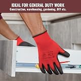 Velway 12 Pairs Safety Work Gloves PU Coated L 9 Garden Mechanic view 5