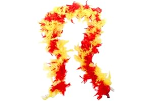 hhdatc Turkey Feather Boa 2 Yards Red & Yellow Feather Boas for DIY Crafts Costumes Weddings Parties Halloween Christmas Dance & Home Decor
