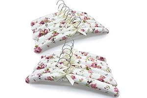 Cytaweih 12 Pack Satin Padded Clothes Hangers, 17 Inch Anti Slip Fabric Coat Hangers for Sweaters, Women Clothing, Dresses, W