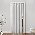 Curtain as Bedroom Door,Interior Temporary Sliding Portable Sound Proof Curtain for Doorway Cover Open Closet,Fits Opening 24/30/36 Wide,80 In Long,Puetas Para Cuarto Closet,No Bead/Beaded,Ash White