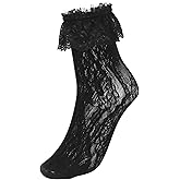 Avidlove Women's Ruffle Cuff Lace Anklet Socks Sexy Lolita Lacy Casual Socks for Dates Parties