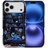 Flivro Case for iPhone 18 Pro Max iPhone 17 Pro Max, 2 in 1 PC Hard Shell & Silicone Inner Bumper, Anti-Scratch Full-Body Cover Shockproof Slim Design- Celestial Dragon Bookshelf