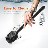 Ibergrif Black Silicone Toilet Brush with Holder Wall Mounted & Freestanding view 4