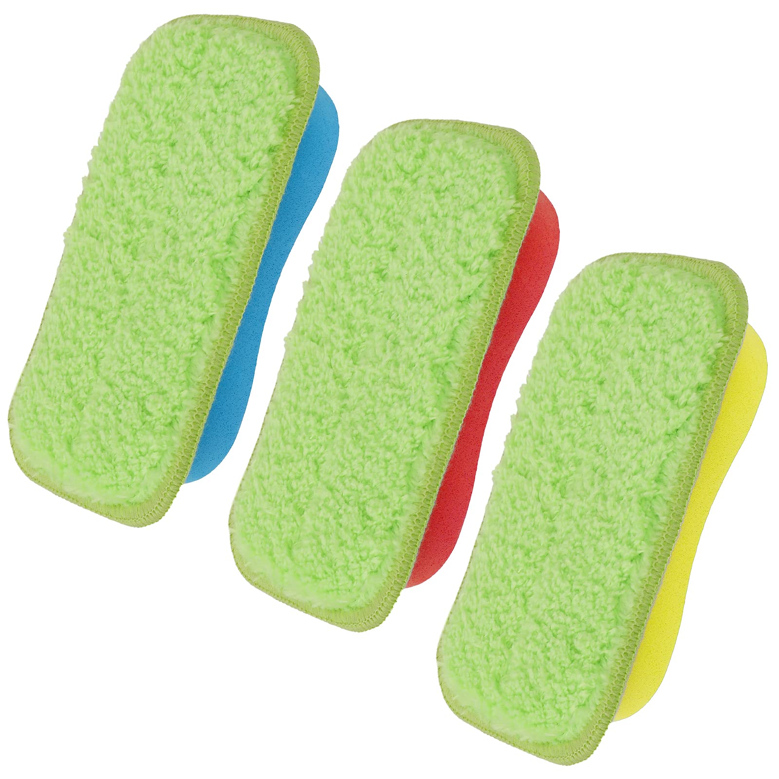 Cobee 3 Pack Washable Erasers for Chalkboard Magnetic Whiteboard Eraser Reusable Chalkboard Marker Classroom (Blue Yellow Red)