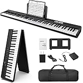 LEKATO FP-10 Portable Piano Keyboard for Beginners 88 Keys Folding Digital Piano with Sustain Pedal Foldable Electric Piano Keyboard with Semi Weighted Wood Grain Key Suitable for Midi Bluetooth
