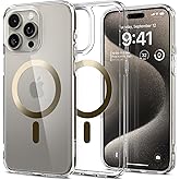 Spigen for iPhone 15 Pro Max Case, Ultra Hybrid MagFit [Anti-Yellowing] [Compatible with Magsafe] - Clear Gold