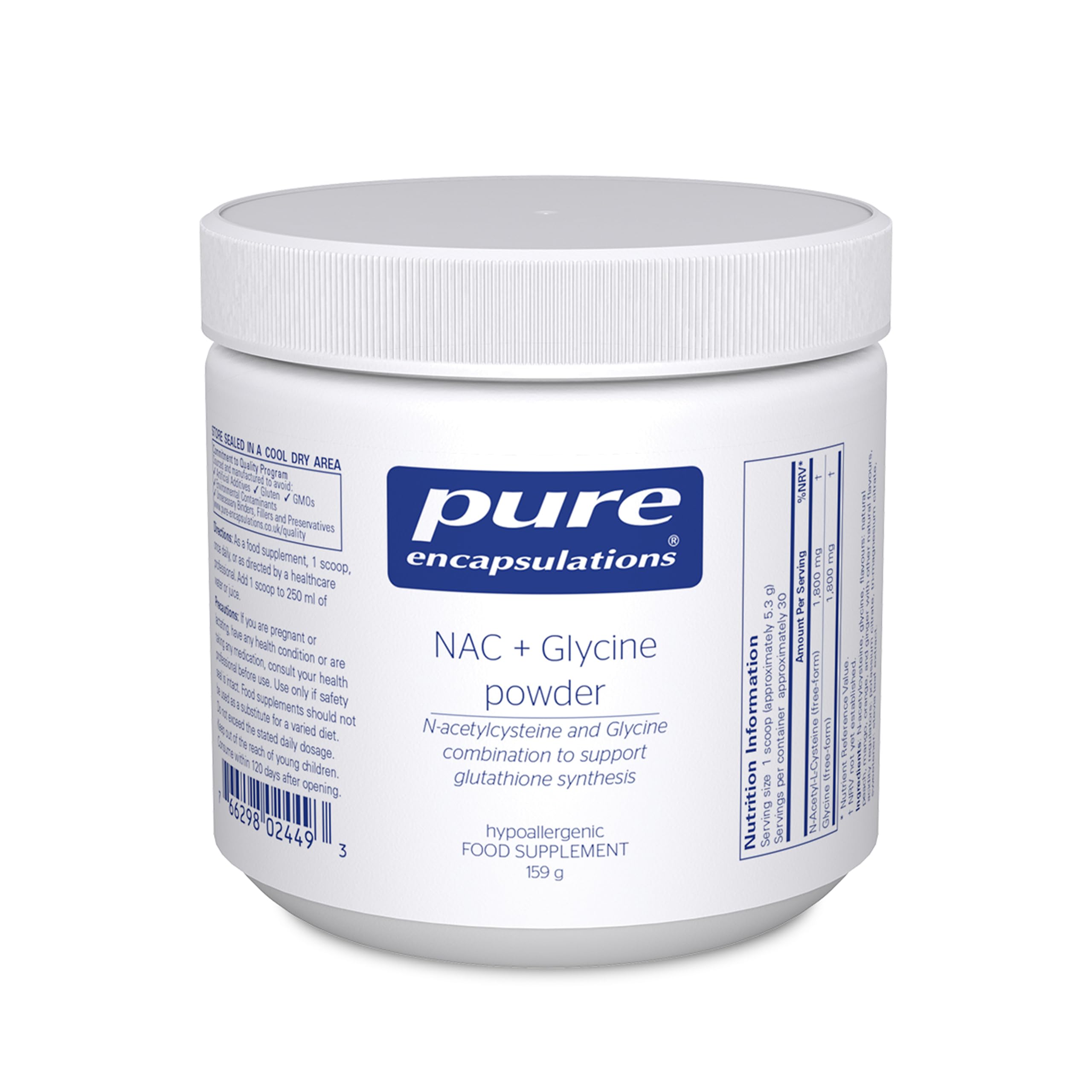 Pure Encapsulations NAC + Glycine Powder - Supports Antioxidant, Liver, Respiratory, and Immune Health - 159g