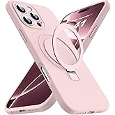 SKYLMW Designed for iPhone 16 Pro Case with Magnetic Invisible Stand Compatible with Mag-Safe Military Drop Tested Shockproof Silicone Phone Cases for Women Men 6.3'', Pink