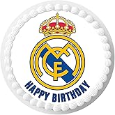 Cake Topper Real 7.5 inch Edible Personalize BIRTHDAY CAKE Soccer Futbol Madrid