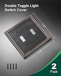 TREEWELL 2-Pack Double Toggle Light Switch Cover