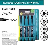 Callicreative Italic Marker Pen Set 4 Chisel Tips Black view 4
