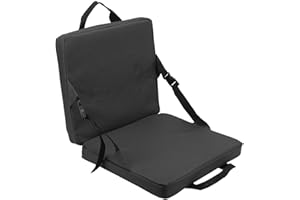 Portable Stadium Seat Cushion, Outdoor Folding Padded Floor Chair with Back Support, Storage Pocket & Adjustable Strap, Light